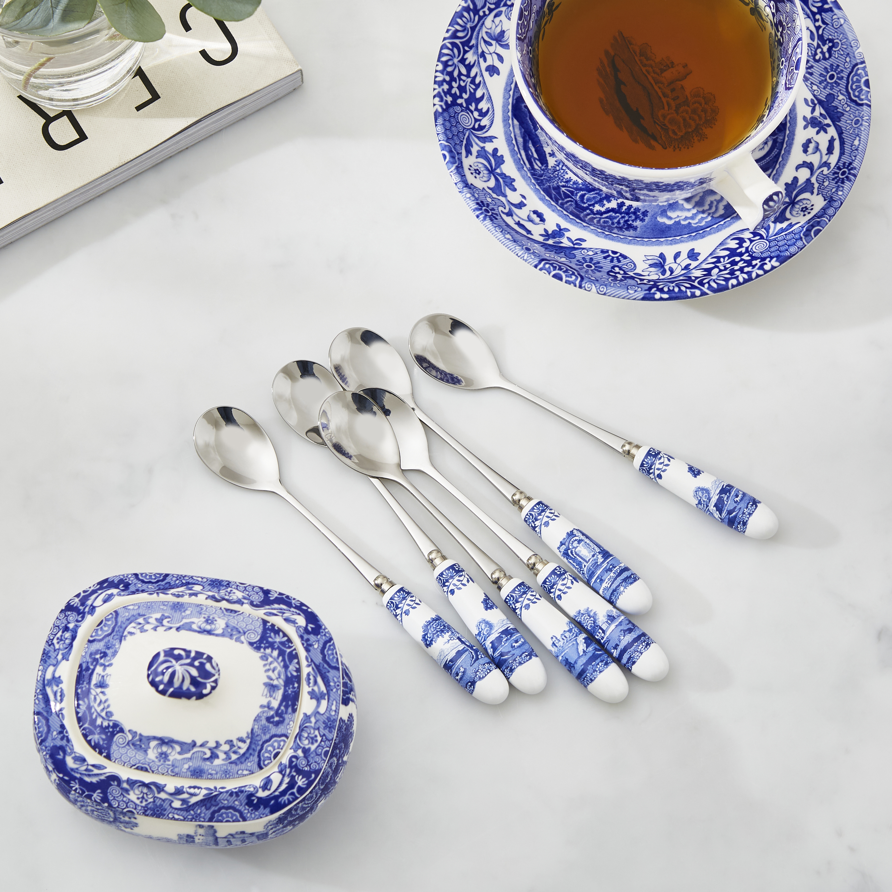 Blue Italian Set of 6 Tea Spoons image number null